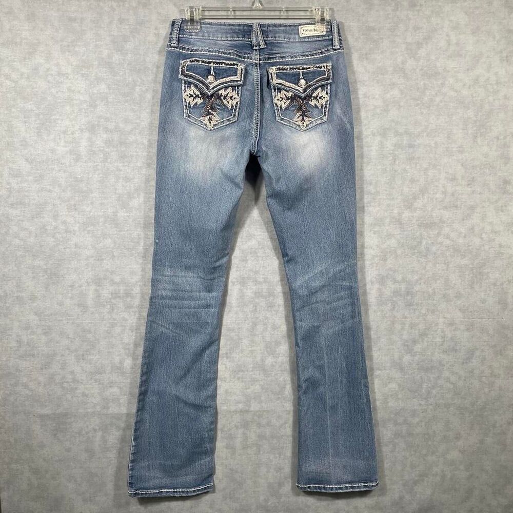 Y2K embroidered cross pocket jeans